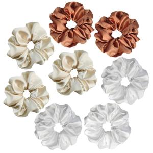 imageALCEA ROSEA Hair Ties Silk Scrunchies for Women Girls 8 Pack Satin Elastic Tie Scrunchie No Damage Ponytail Holders Hair Bands 88G83I