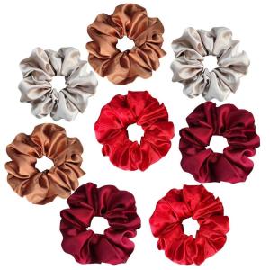 imageALCEA ROSEA Hair Ties Silk Scrunchies for Women Girls 8 Pack Satin Elastic Tie Scrunchie No Damage Ponytail Holders Hair Bands 88G84E