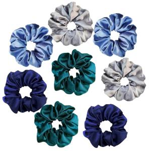imageALCEA ROSEA Hair Ties Silk Scrunchies for Women Girls 8 Pack Satin Elastic Tie Scrunchie No Damage Ponytail Holders Hair Bands 88G84F
