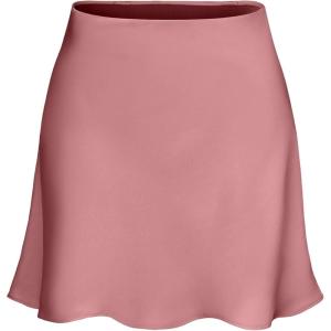 imageALCEA ROSEA Womens Elegant Silky Satin Mini Skirt High Waist Short Skirt Leopard Print Mini A Line Skirts for WomenDusty Rose