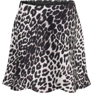 imageALCEA ROSEA Womens Elegant Silky Satin Mini Skirt High Waist Short Skirt Leopard Print Mini A Line Skirts for WomenWhite Leopard