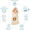 imageALCEA ROSEA UnisexBaby Newborn Panda Print Hooded Baby Blanket Organic Cotton Wearable Blanket Sleep Bag Blanket Sleeper for Baby PandaLion