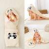 imageALCEA ROSEA UnisexBaby Newborn Panda Print Hooded Baby Blanket Organic Cotton Wearable Blanket Sleep Bag Blanket Sleeper for Baby PandaPanda