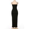 imageALCEA ROSEA Womens Satin Dress Backless Spaghetti Strap Cocktail Dress Wedding Guest Evening Party Midi Dresses with Slit5717black