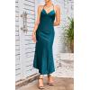 imageALCEA ROSEA Womens Satin Dress Backless Spaghetti Strap Cocktail Dress Wedding Guest Evening Party Midi Dresses with SlitBlackish Green2