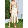 imageALCEA ROSEA Womens Satin Dress Backless Spaghetti Strap Cocktail Dress Wedding Guest Evening Party Midi Dresses with SlitChampagne2