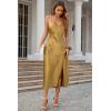 imageALCEA ROSEA Womens Satin Dress Backless Spaghetti Strap Cocktail Dress Wedding Guest Evening Party Midi Dresses with SlitRich Gold
