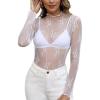imageALCEA ROSEA Womens Mesh See Through Tops Lace Blouse Floral Sheer Long Sleeve Tops for Women1819white