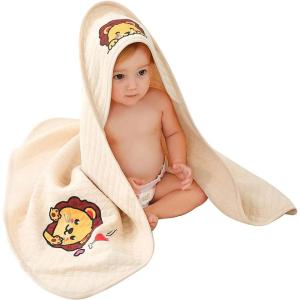 imageALCEA ROSEA UnisexBaby Newborn Panda Print Hooded Baby Blanket Organic Cotton Wearable Blanket Sleep Bag Blanket Sleeper for Baby PandaLion
