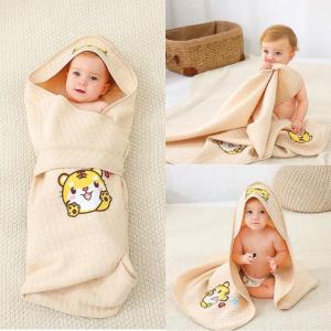 imageALCEA ROSEA UnisexBaby Newborn Panda Print Hooded Baby Blanket Organic Cotton Wearable Blanket Sleep Bag Blanket Sleeper for Baby PandaTiger