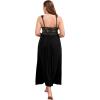imageALCEA ROSEA Plus Size Womens Sexy Lace Full length Silky Nightgowns Oversized Elegant Lingerie V Neck Sleeveless Sleepwear023black