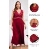imageALCEA ROSEA Plus Size Womens Sexy Lace Full length Silky Nightgowns Oversized Elegant Lingerie V Neck Sleeveless Sleepwear023burgundy