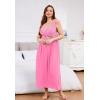 imageALCEA ROSEA Plus Size Womens Sexy Lace Full length Silky Nightgowns Oversized Elegant Lingerie V Neck Sleeveless Sleepwear023candy Pink