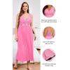 imageALCEA ROSEA Plus Size Womens Sexy Lace Full length Silky Nightgowns Oversized Elegant Lingerie V Neck Sleeveless Sleepwear023candy Pink
