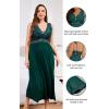 imageALCEA ROSEA Plus Size Womens Sexy Lace Full length Silky Nightgowns Oversized Elegant Lingerie V Neck Sleeveless Sleepwear023dark Green