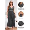 imageALCEA ROSEA Plus Size Womens Sexy Lace Full length Silky Nightgowns Oversized Elegant Lingerie V Neck Sleeveless Sleepwear023dark Grey