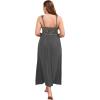 imageALCEA ROSEA Plus Size Womens Sexy Lace Full length Silky Nightgowns Oversized Elegant Lingerie V Neck Sleeveless Sleepwear023dark Grey