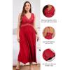 imageALCEA ROSEA Plus Size Womens Sexy Lace Full length Silky Nightgowns Oversized Elegant Lingerie V Neck Sleeveless Sleepwear023flame Red