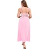 imageALCEA ROSEA Plus Size Womens Sexy Lace Full length Silky Nightgowns Oversized Elegant Lingerie V Neck Sleeveless Sleepwear023pink