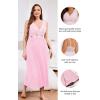 imageALCEA ROSEA Plus Size Womens Sexy Lace Full length Silky Nightgowns Oversized Elegant Lingerie V Neck Sleeveless Sleepwear023pink