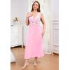 imageALCEA ROSEA Plus Size Womens Sexy Lace Full length Silky Nightgowns Oversized Elegant Lingerie V Neck Sleeveless Sleepwear023pink