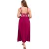 imageALCEA ROSEA Plus Size Womens Sexy Lace Full length Silky Nightgowns Oversized Elegant Lingerie V Neck Sleeveless Sleepwear023rose Red