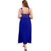 imageALCEA ROSEA Plus Size Womens Sexy Lace Full length Silky Nightgowns Oversized Elegant Lingerie V Neck Sleeveless Sleepwear023royal Blue