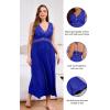 imageALCEA ROSEA Plus Size Womens Sexy Lace Full length Silky Nightgowns Oversized Elegant Lingerie V Neck Sleeveless Sleepwear023royal Blue