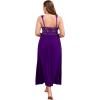 imageALCEA ROSEA Plus Size Womens Sexy Lace Full length Silky Nightgowns Oversized Elegant Lingerie V Neck Sleeveless Sleepwear023violet