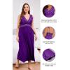 imageALCEA ROSEA Plus Size Womens Sexy Lace Full length Silky Nightgowns Oversized Elegant Lingerie V Neck Sleeveless Sleepwear023violet