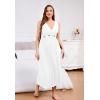 imageALCEA ROSEA Plus Size Womens Sexy Lace Full length Silky Nightgowns Oversized Elegant Lingerie V Neck Sleeveless Sleepwear023white