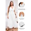 imageALCEA ROSEA Plus Size Womens Sexy Lace Full length Silky Nightgowns Oversized Elegant Lingerie V Neck Sleeveless Sleepwear023white