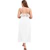 imageALCEA ROSEA Plus Size Womens Sexy Lace Full length Silky Nightgowns Oversized Elegant Lingerie V Neck Sleeveless Sleepwear023white