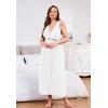 imageALCEA ROSEA Plus Size Womens Sexy Lace Full length Silky Nightgowns Oversized Elegant Lingerie V Neck Sleeveless Sleepwear023white