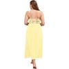 imageALCEA ROSEA Plus Size Womens Sexy Lace Full length Silky Nightgowns Oversized Elegant Lingerie V Neck Sleeveless Sleepwear023yellow