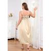 imageALCEA ROSEA Plus Size Womens Sexy Lace Full length Silky Nightgowns Oversized Elegant Lingerie V Neck Sleeveless Sleepwear123champagne