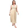 imageALCEA ROSEA Plus Size Womens Sexy Lace Full length Silky Nightgowns Oversized Elegant Lingerie V Neck Sleeveless Sleepwear123champagne