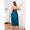 imageALCEA ROSEA Plus Size Womens Sexy Lace Full length Silky Nightgowns Oversized Elegant Lingerie V Neck Sleeveless Sleepwear123dark Green