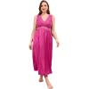 imageALCEA ROSEA Plus Size Womens Sexy Lace Full length Silky Nightgowns Oversized Elegant Lingerie V Neck Sleeveless Sleepwear123rose