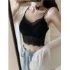 imageALCEA ROSEA Sexy Satin Crop Tops for Women Sleeveless Deep V Neck Cami Tank Top Chic Slim Fitted Cropped Camisole1809black
