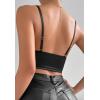 imageALCEA ROSEA Sexy Satin Crop Tops for Women Sleeveless Deep V Neck Cami Tank Top Chic Slim Fitted Cropped Camisole1810black