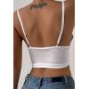 imageALCEA ROSEA Sexy Satin Crop Tops for Women Sleeveless Deep V Neck Cami Tank Top Chic Slim Fitted Cropped Camisole1810white