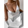 imageALCEA ROSEA Sexy Satin Crop Tops for Women Sleeveless Deep V Neck Cami Tank Top Chic Slim Fitted Cropped Camisole1810white