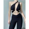 imageALCEA ROSEA Sexy Satin Crop Tops for Women Sleeveless Deep V Neck Cami Tank Top Chic Slim Fitted Cropped Camisole1829black