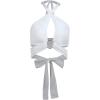 imageALCEA ROSEA Sexy Satin Crop Tops for Women Sleeveless Deep V Neck Cami Tank Top Chic Slim Fitted Cropped Camisole1829white