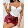 imageALCEA ROSEA Sexy Satin Crop Tops for Women Sleeveless Deep V Neck Cami Tank Top Chic Slim Fitted Cropped Camisole1907white