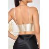 imageALCEA ROSEA Sexy Satin Crop Tops for Women Sleeveless Deep V Neck Cami Tank Top Chic Slim Fitted Cropped CamisoleChampagne