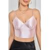 imageALCEA ROSEA Sexy Satin Crop Tops for Women Sleeveless Deep V Neck Cami Tank Top Chic Slim Fitted Cropped CamisoleDirty Pink