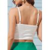 imageALCEA ROSEA Sexy Satin Crop Tops for Women Sleeveless Deep V Neck Cami Tank Top Chic Slim Fitted Cropped CamisoleWhite1837