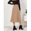 imageALCEA ROSEA Corduroy Midi Skirt for Women Aline Pleated Faux Suede Skirt Button Closure Casual High Wasit Long Skirt 7826Beige
